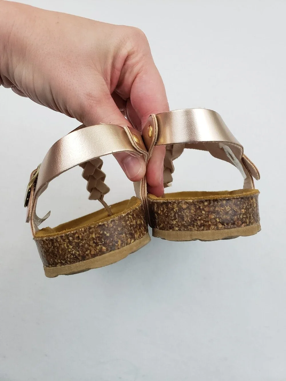 Giulia Palai Girls New Rose Gold Vegan Leather Sandals Size 2